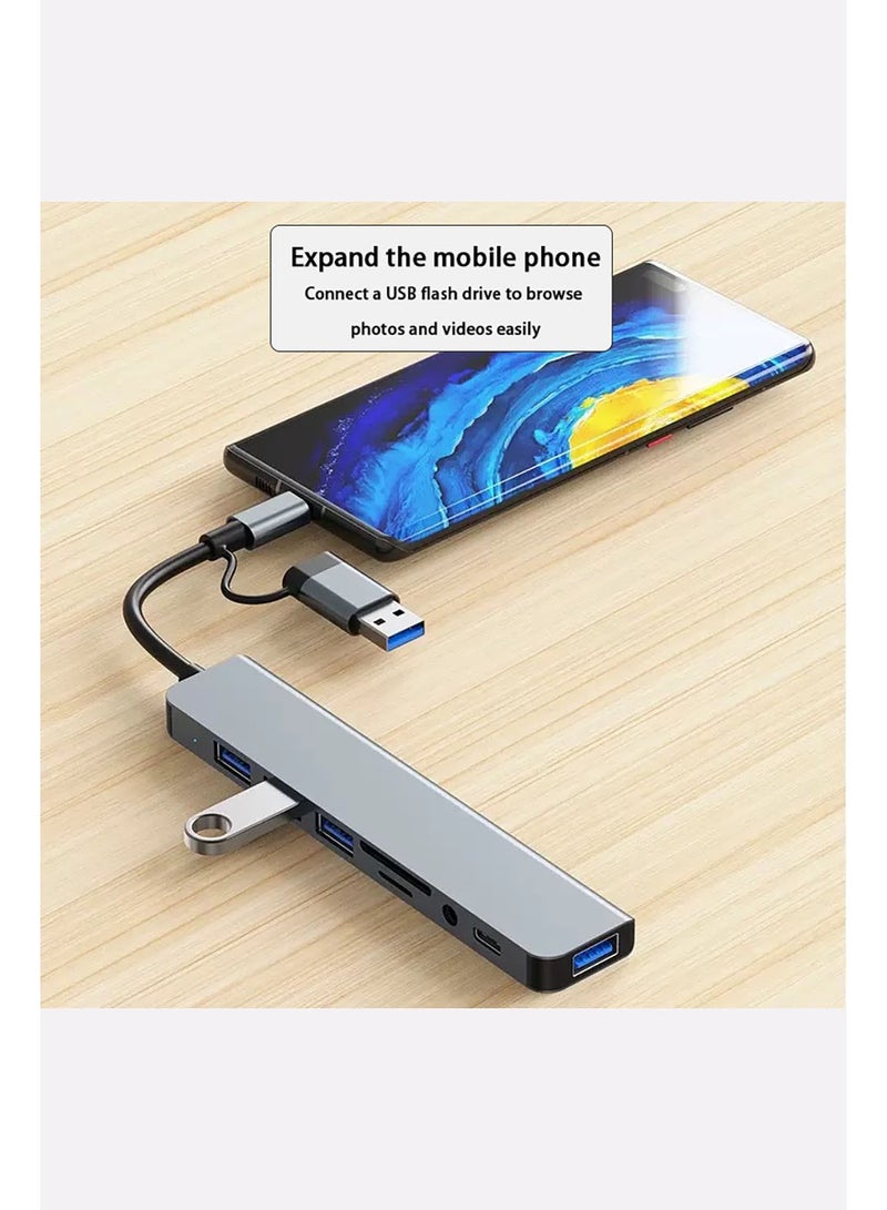 8-in-2 USB hub, MACBOOK converter, apple MacBook Samsung MacBook Hub，computer card reader - Image 5