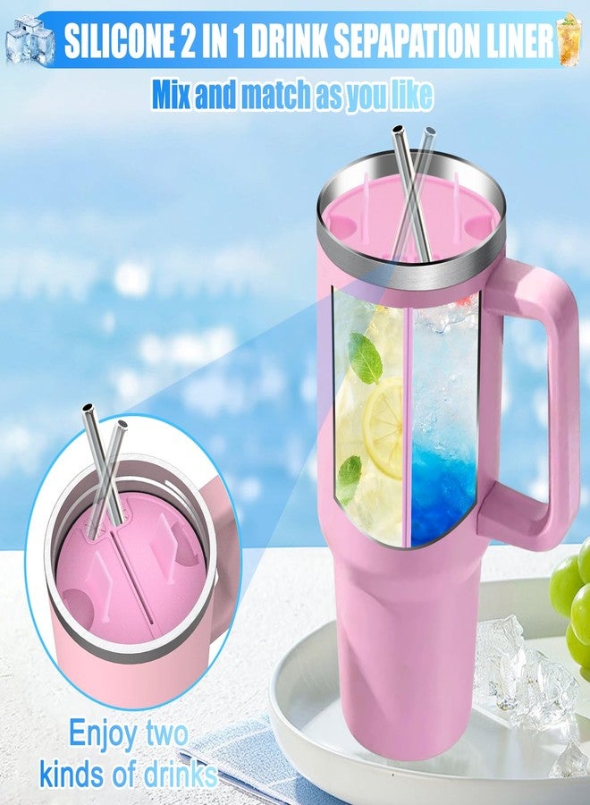 Hysagtek 2-in-1 Drink Separator for Stanley Cup 40 oz, Silicone Liner Divider, Reusable Liner Separator Compatible with Stanley Tumbler 40 oz - Image 2