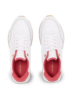 TOMMY HILFIGER Women's  Essential Runner Sneakers, White - Leather  - Image 3