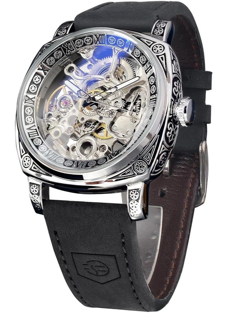 FORSINING Watches for Men Watch Genuine Leather Luxury Luminous Water Resistant Automatic Mechanical Wristwatch  - Image 1