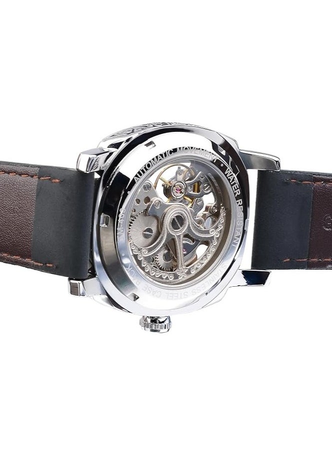 FORSINING Watches for Men Watch Genuine Leather Luxury Luminous Water Resistant Automatic Mechanical Wristwatch  - Image 3