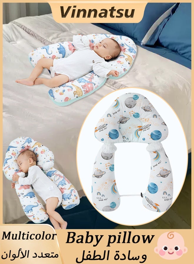 Vinnatsu 2 in 1 Baby Pillow for Baby sleeping and Feeding Baby Head Shaping Pillow With 2 Removable Fixing Posts Baby's Head Shaping Pillow Babies and Toddler Bedding, Neck Support Baby Memory Foam Pillow , Adjustable Height - Image 1