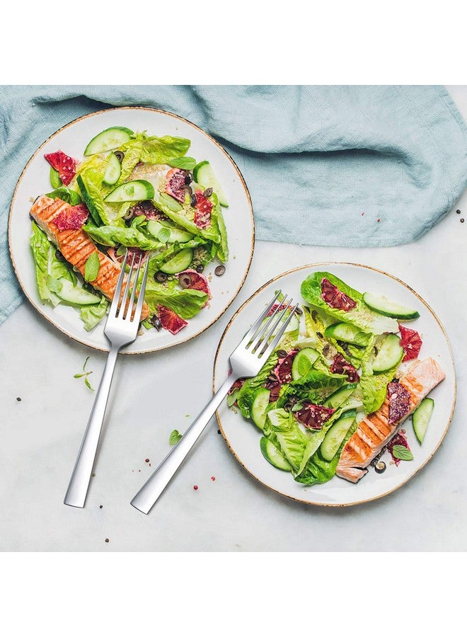 E-far Dinner Forks Set of 12, E-far 7.9 Inch Stainless Steel Forks for Home, Kitchen or Restaurant, Non-toxic & Mirror Polished, Squared Edge & Dishwasher Safe - Image 5