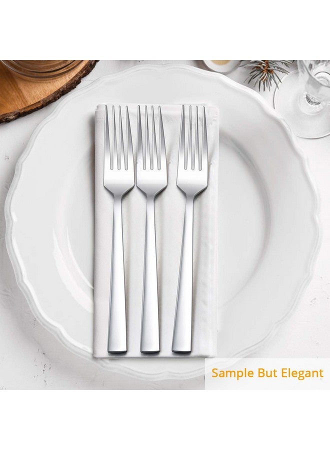 E-far Dinner Forks Set of 12, E-far 7.9 Inch Stainless Steel Forks for Home, Kitchen or Restaurant, Non-toxic & Mirror Polished, Squared Edge & Dishwasher Safe - Image 4