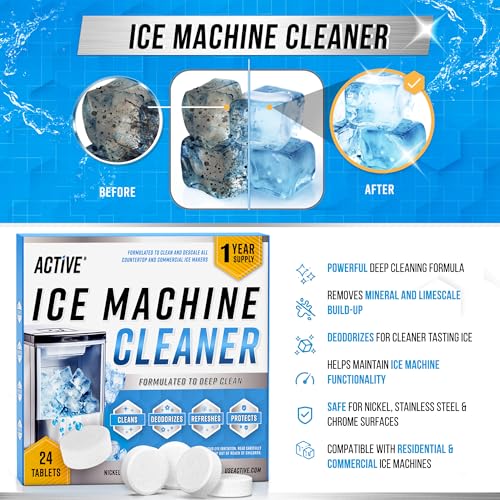 ACTIVE Ice Machine Cleaner Maker Descaler - 24 Clean Tablets Compatible with Frigidaire, Opal, GE Profile, Kitchenaid, Nickel Safe Scale Remover for Countertop, Nugget Ice Makers - Bulk 1 Year Supply - Image 3
