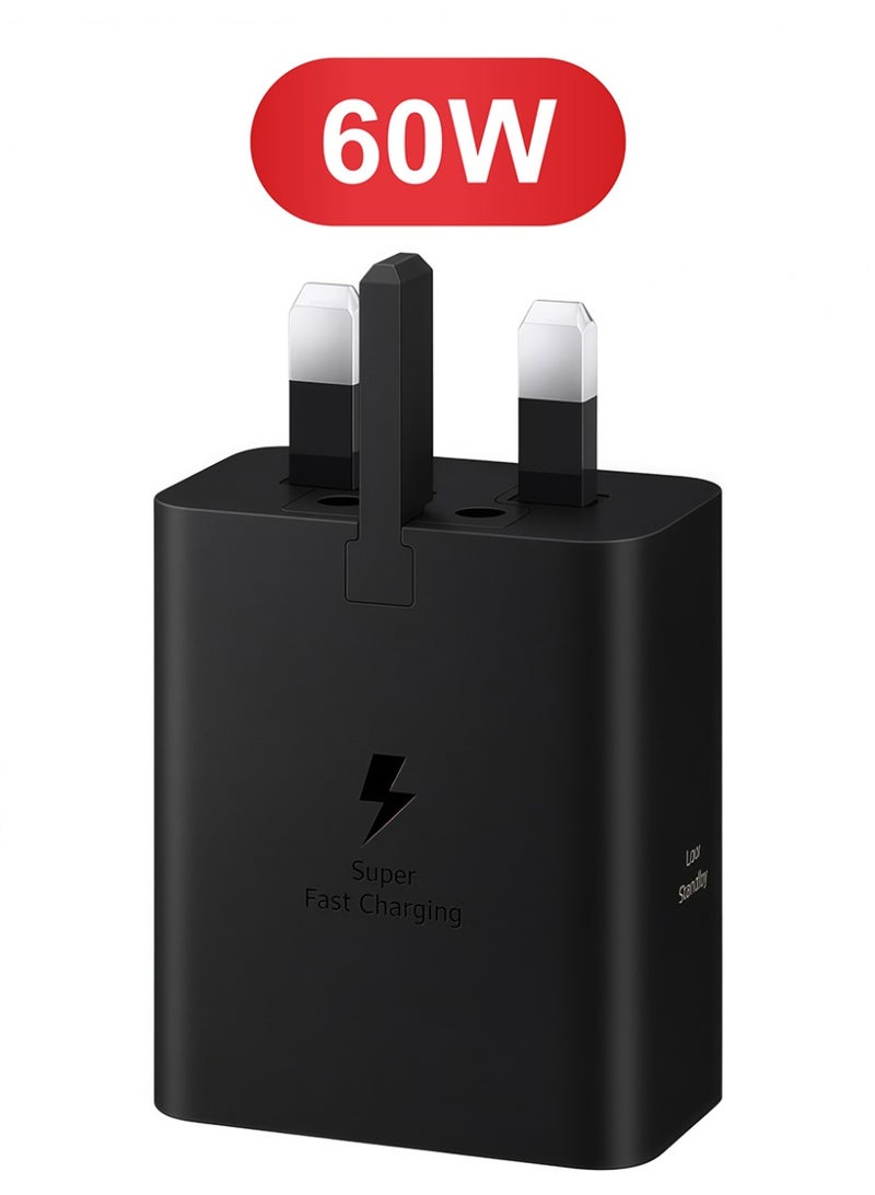 AMIJOY 60W Charger for Samsung Galaxy S26 Ultra, Type C Charger 60 watts Power Adapter, Support Super Fast Charging 3.0, Black - Image 1