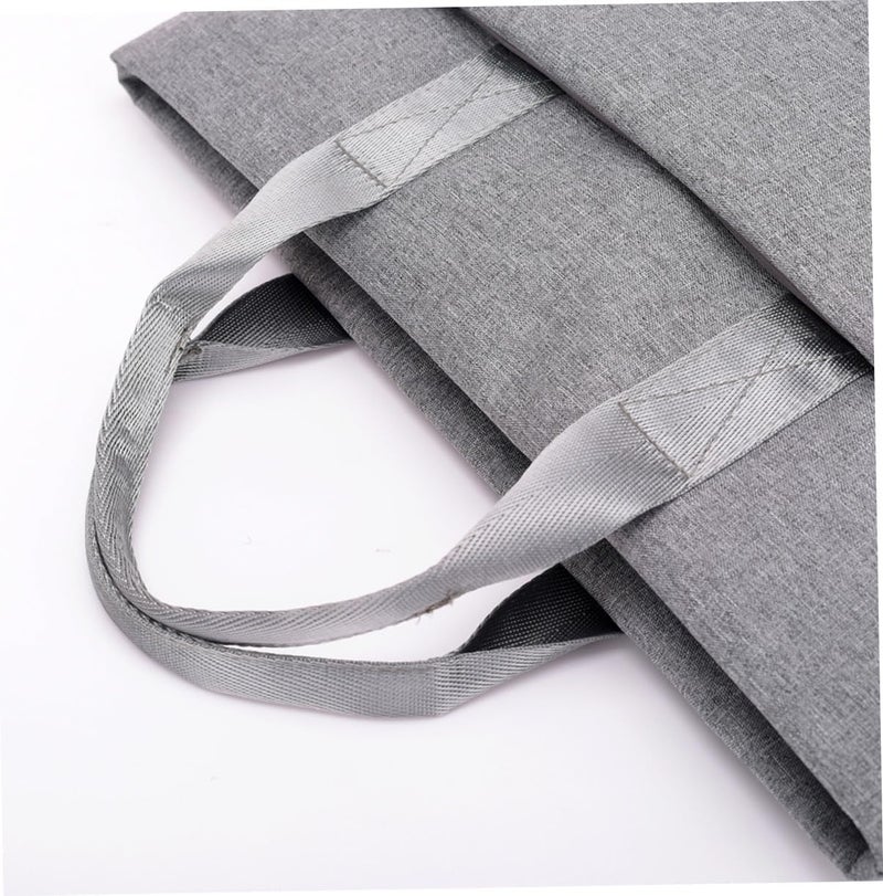 Oxford Cloth Laptop Briefcase Bag Thin Wear-resistant Casual Carrying Case for Women Girls Lightweight Design Grey Documents Daily Essentials - Image 2