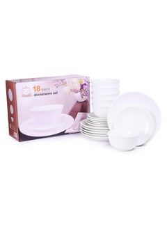 Shallow Shallow 18-Piece Porcelain Dinnerware Set – Elegant Ceramic Crockery for 6 | Includes 26.8 cm Dinner Plates, 20 cm Side Plates, and 15 cm Bowls, White  - Image 2