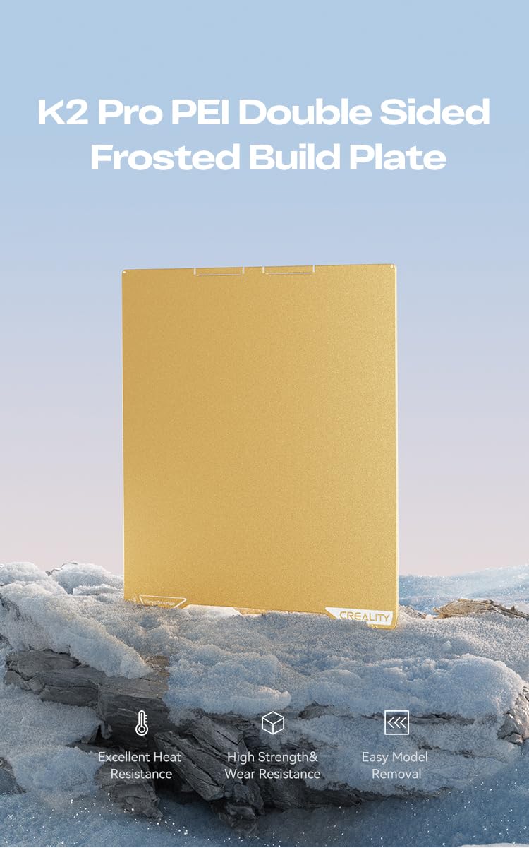 Lokkr Creality K2 Pro PEI Double Sided Frosted Build Plate 310 x 325mm - High Strength, Heat & Wear Resistant, Easy Model Removal, Premium PEl Coating - 3D Printer Accessories - Image 2