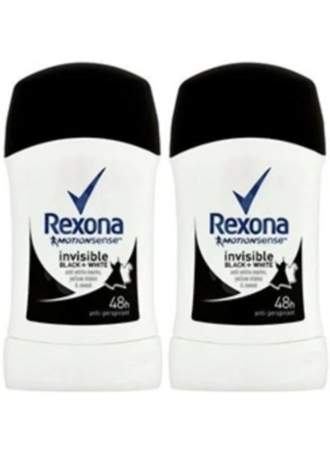 Rexona 2 pieces of Rexona Invisible Black and White Antiperspirant 40 ml  - Image 1