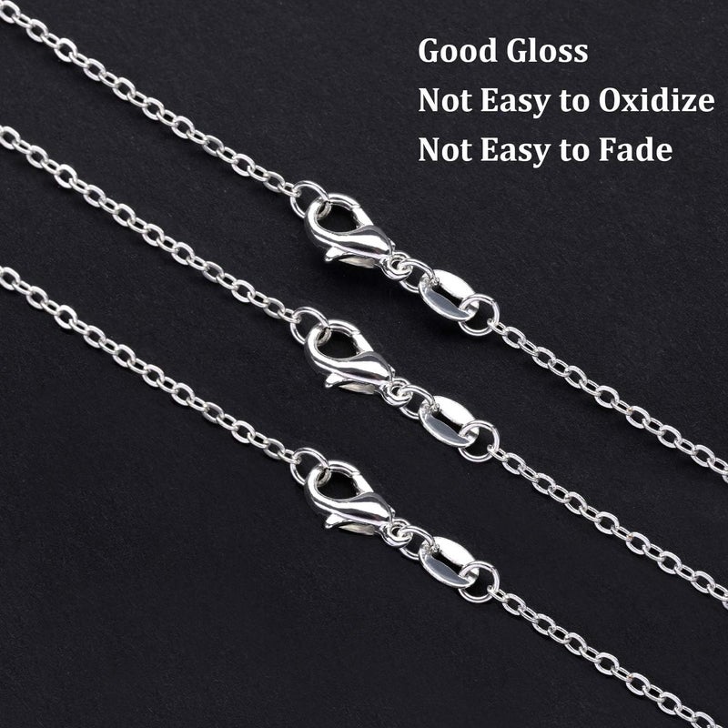 SANNIX 50 Pack Necklace Chains Bulk Silver Plated Necklace Chain Silver Chain Necklaces for DIY Jewelry Making Supplies, 1.2mm 18 Inches - Image 4