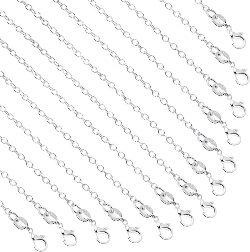 SANNIX 50 Pack Necklace Chains Bulk Silver Plated Necklace Chain Silver Chain Necklaces for DIY Jewelry Making Supplies, 1.2mm 18 Inches - Image 1