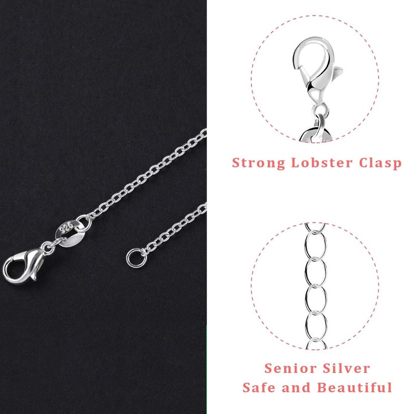 SANNIX 50 Pack Necklace Chains Bulk Silver Plated Necklace Chain Silver Chain Necklaces for DIY Jewelry Making Supplies, 1.2mm 18 Inches - Image 3