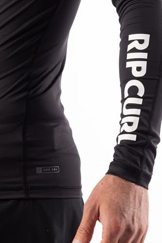 RIP CURL Long Sleeve Rashguard UPF 50 Sun Protection Surf Shirt Tight Fit Rash Vest - Image 3