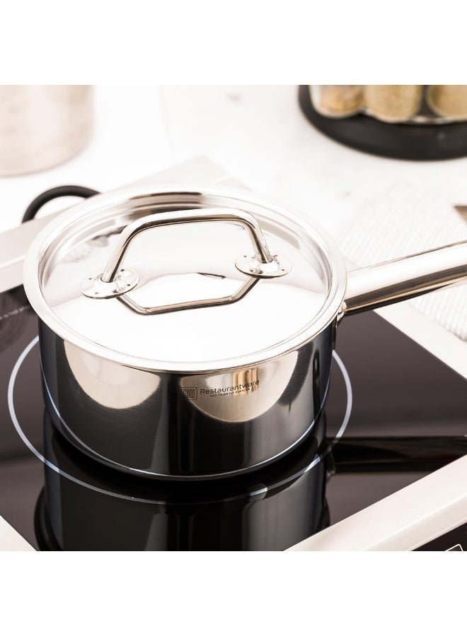 Restaurantware LID ONLY: Met Lux Lid For 1.5 Quart Induction Sauce Pan, 1 Lid For Deep Sauce Pan - Sauce Pan Sold Separately, With Handle, Stainless Steel Lid For Cooking Pan, Mirror-Finish - Image 3