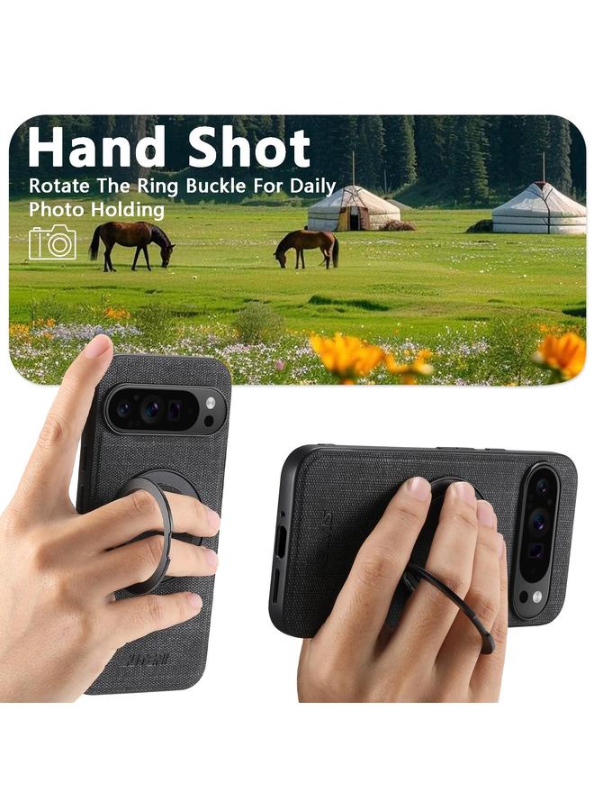 Suteni Case For Google Pixel 8a G3 360 Rotation Holder MagSafe Denim Leather Back Phone Case - Image 4