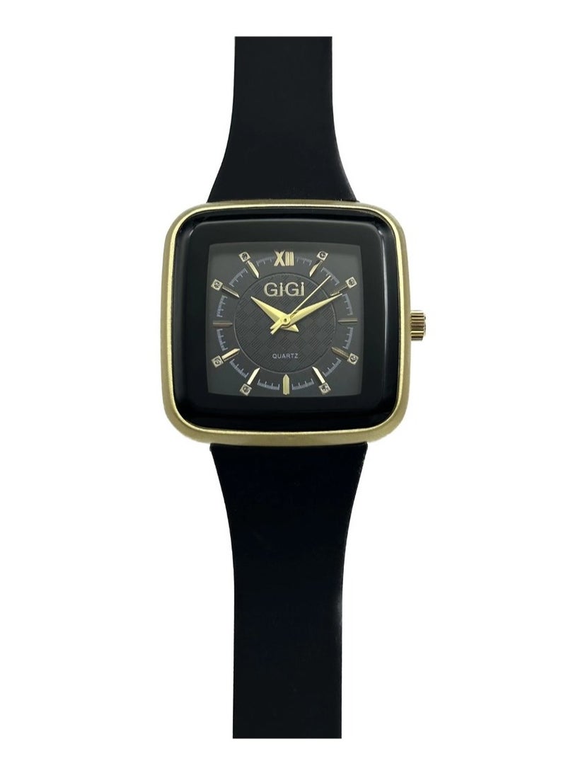 GIGI Analog Watch With Black Leather Strap - Image 2