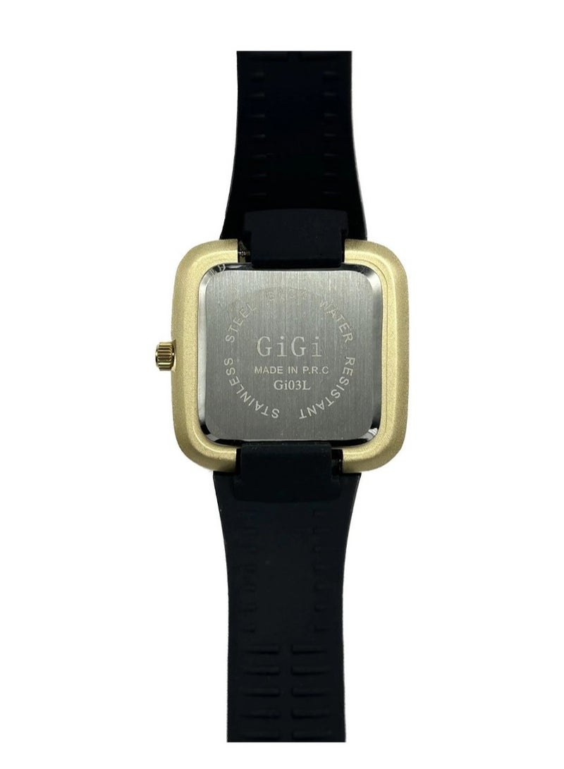 GIGI Analog Watch With Black Leather Strap - Image 5