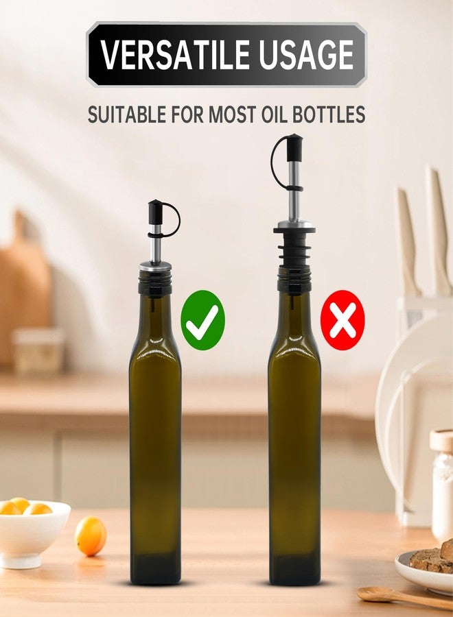 eispap 12Pcs Stainless Steel Bottle Pourers, Small Hole Bottle Olive Oil Spout with Rubber Dust Caps, Wine Pourers Liquor Pour Spouts for Pours Liquid, Wine, Vinegar, Most Liquor Bottles - Image 5