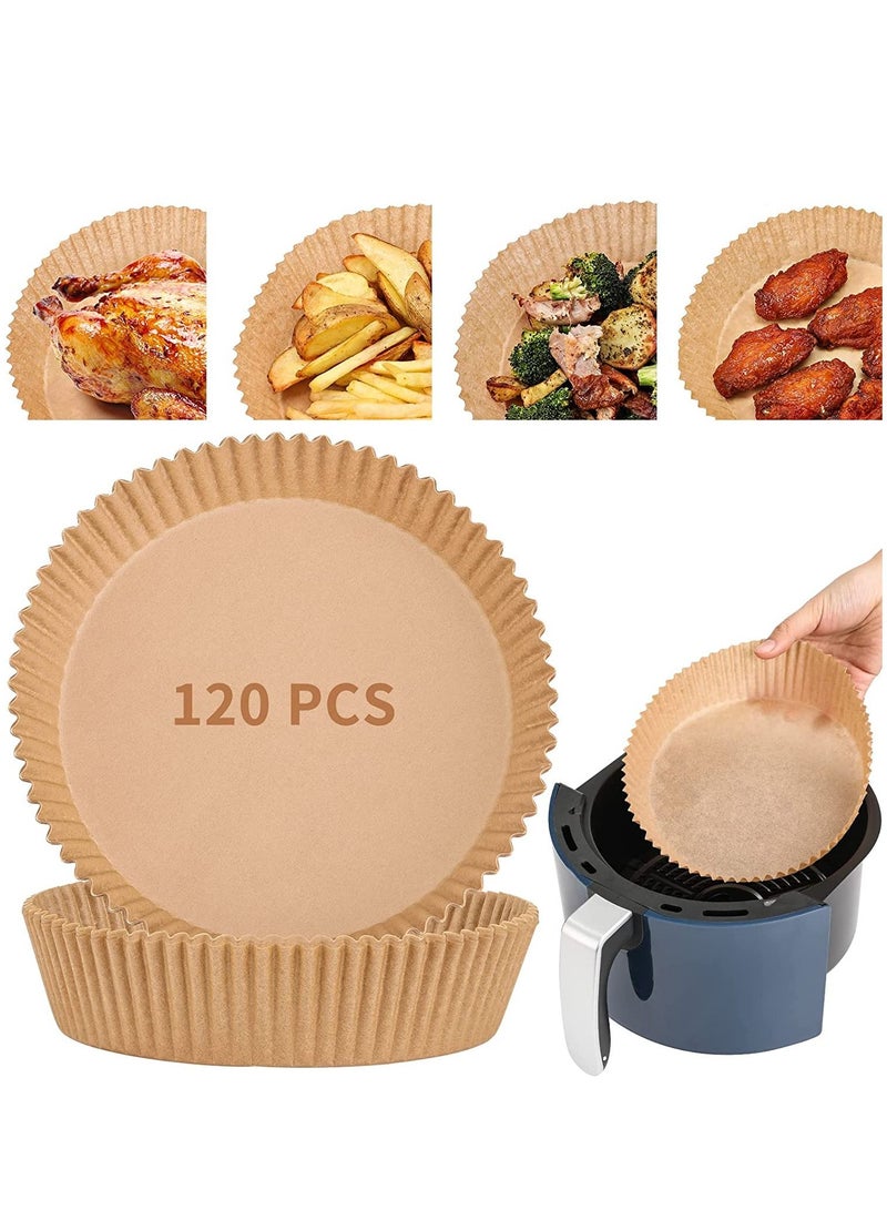 MERICKA 120 Air Fryer Disposable Paper Liner 120 Pcs Liners for Air Fryer Non-stick Parchment Paper for Frying Baking Cooking Roasting and Microwave - Unbleached Oil-proof 6.3-inch - Image 2
