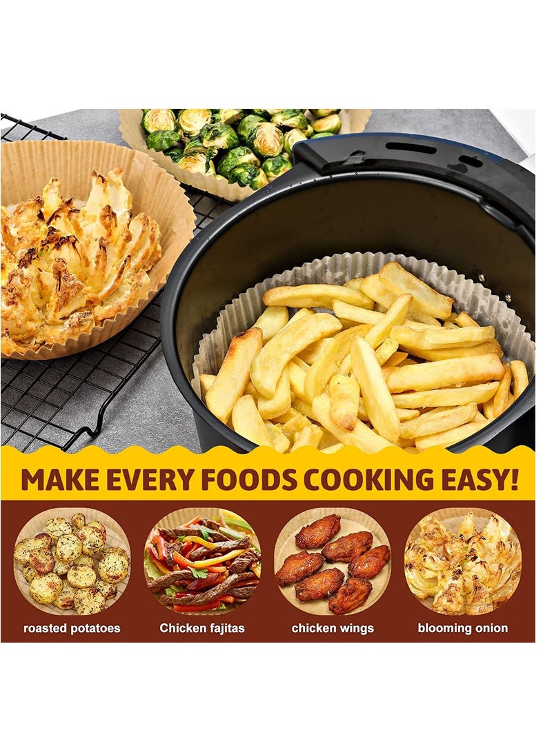 MERICKA 120 Air Fryer Disposable Paper Liner 120 Pcs Liners for Air Fryer Non-stick Parchment Paper for Frying Baking Cooking Roasting and Microwave - Unbleached Oil-proof 6.3-inch - Image 4