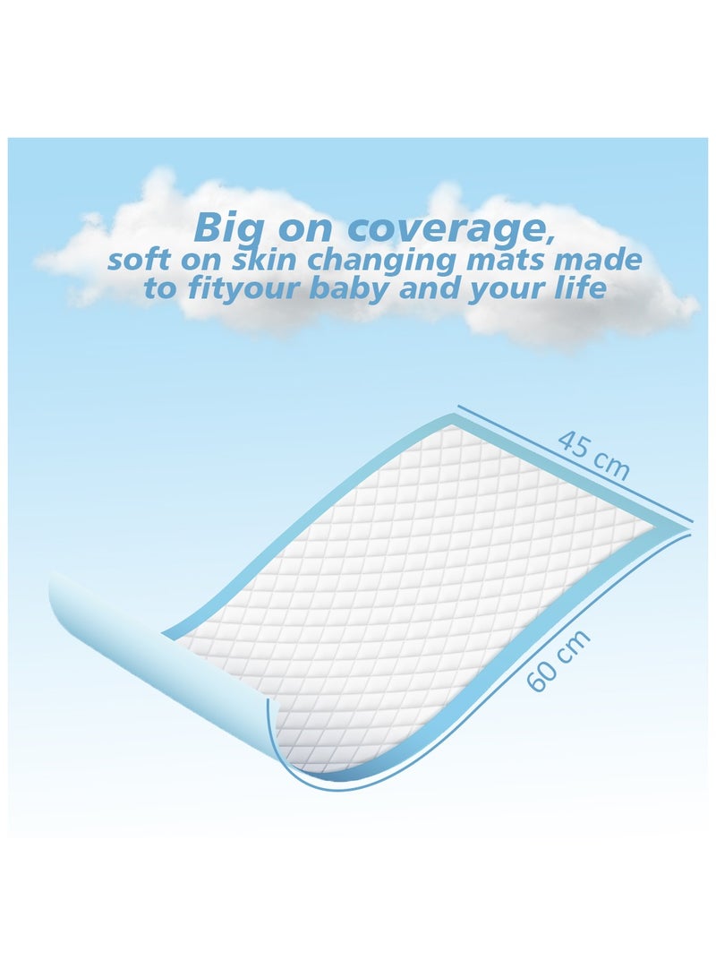 لطف وحضن حفاضات تغيير الحفاضات للأطفال (عبوة مكونة من 90 قطعة) مقاس 60 سم × 45 سم - Image 3