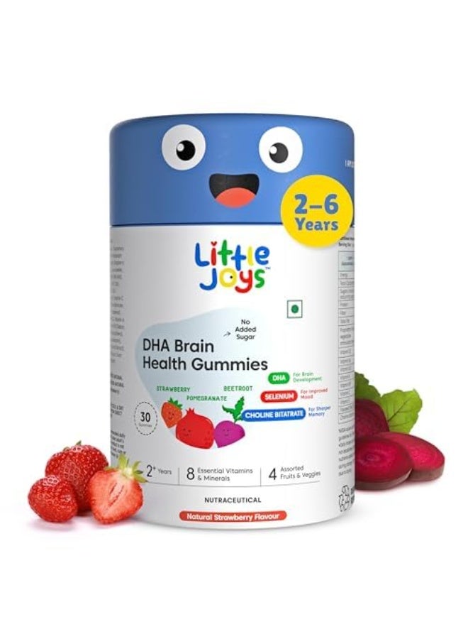 Little Joys DHA Omega 3 Brain Gummies For Kids | 2-6 years | 30 Day Pack | Improved Concentration, Mood & Sleep | Plant Based Omega 3 Supplements | Multivitamin Gummies For Kids With No Added Sugar - Image 1