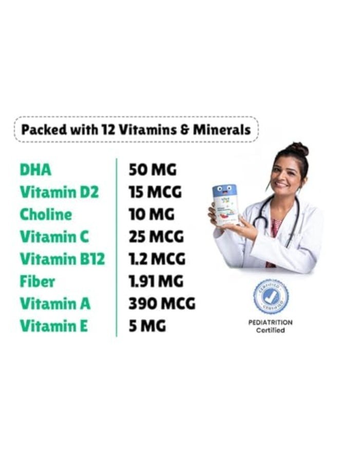 Little Joys DHA Omega 3 Brain Gummies For Kids | 2-6 years | 30 Day Pack | Improved Concentration, Mood & Sleep | Plant Based Omega 3 Supplements | Multivitamin Gummies For Kids With No Added Sugar - Image 5