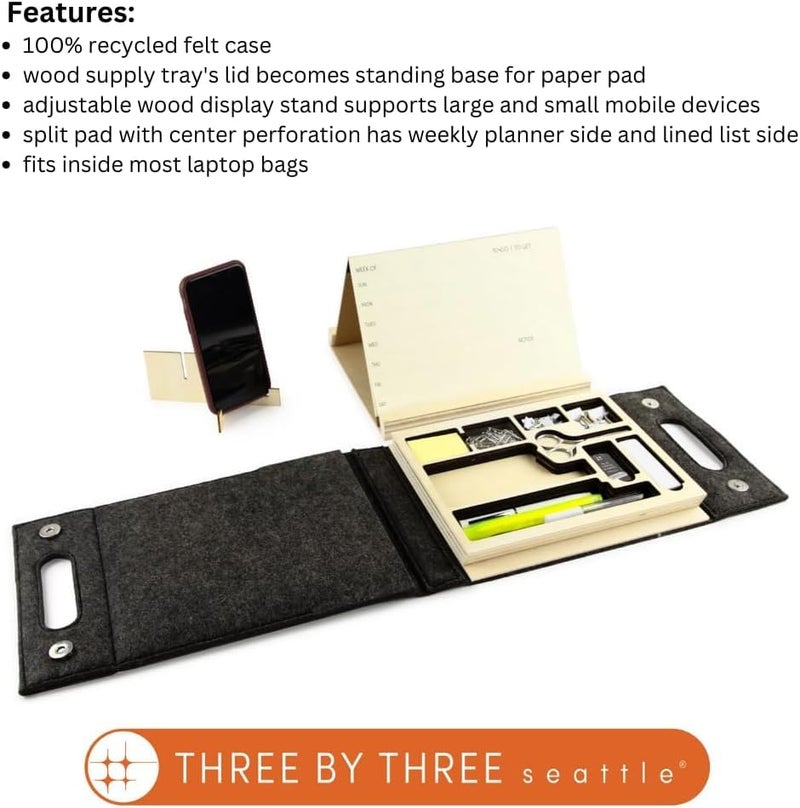Three by Three Seattle jOTBLOCK Portable Office, Take Your Workspace Anywhere with the Portable Office Set: All Your Office Supplies in One Convenient Case - Image 2