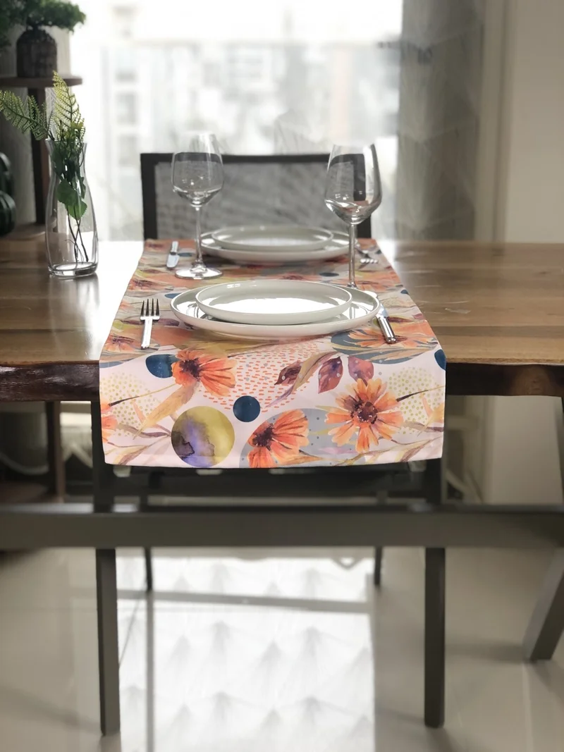 ديسينازمير PatternIzmir Daffodil Patterned Square Runner Cover