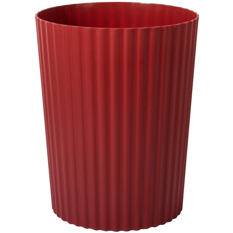 JiatuA Small Trash Can Plastic Wastebasket Round Garbage Container Bin for Bathroom Kitchen Bedroom Home Office College Dorm Dark Red - Image 2