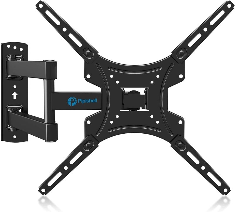Pipishell Full Motion TV Wall Mount Bracket Articulating Arms Swivels Tilts Extension for Most 24-55 Inch LED LCD Flat Curved Screen TVs, Max VESA 400x400mm up to 66lbs by Pipishell - Image 1