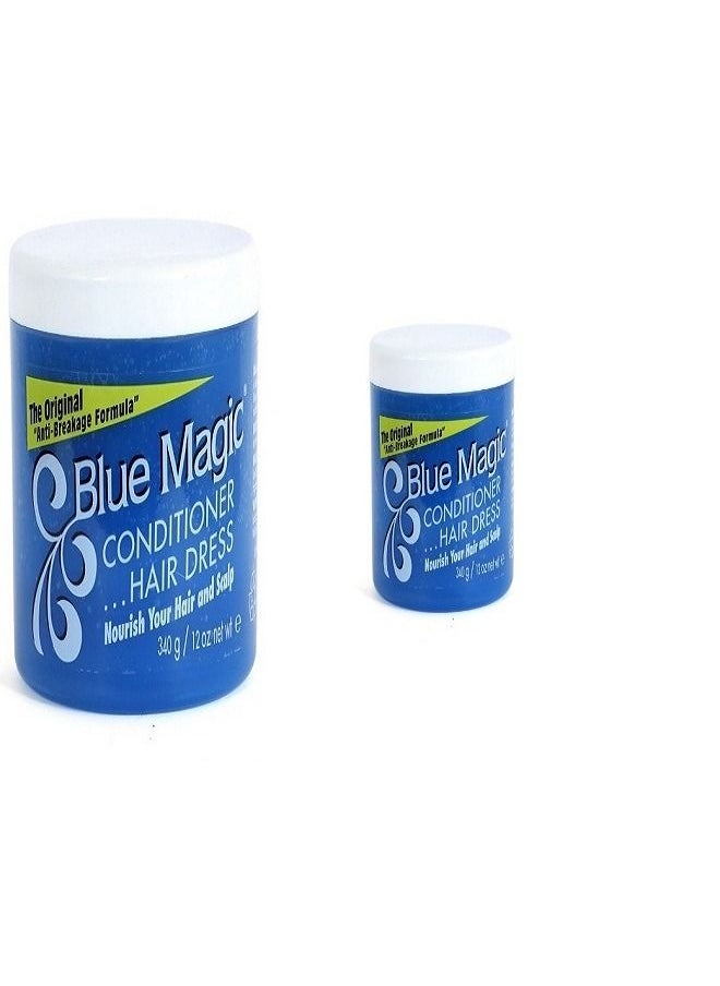 BLUE MAGIC 2 Pack Blue Magic Conditioner Hair Dress Anti Breakage Formula 2×340g  - Image 1