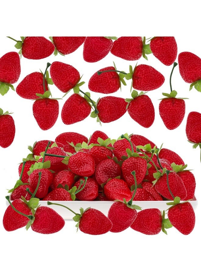 Gresorth 30pcs Artificial Lifelike Simulation Small Dard Red Strawberry Set Decoration Fake Fruit Home House Kitchen Decor - Image 1