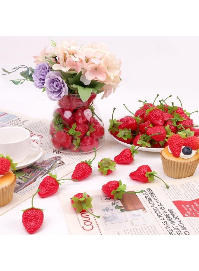 Gresorth 30pcs Artificial Lifelike Simulation Small Dard Red Strawberry Set Decoration Fake Fruit Home House Kitchen Decor - Image 5