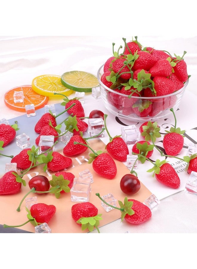 Gresorth 30pcs Artificial Lifelike Simulation Small Dard Red Strawberry Set Decoration Fake Fruit Home House Kitchen Decor - Image 4