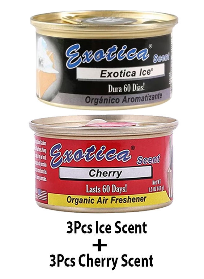 EXOTICA باقة قيمة من معطر الهواء العضوي EXOTICA 6 قطع، رائحة الثلج-3 ورائحة الكرز-3 - Image 2