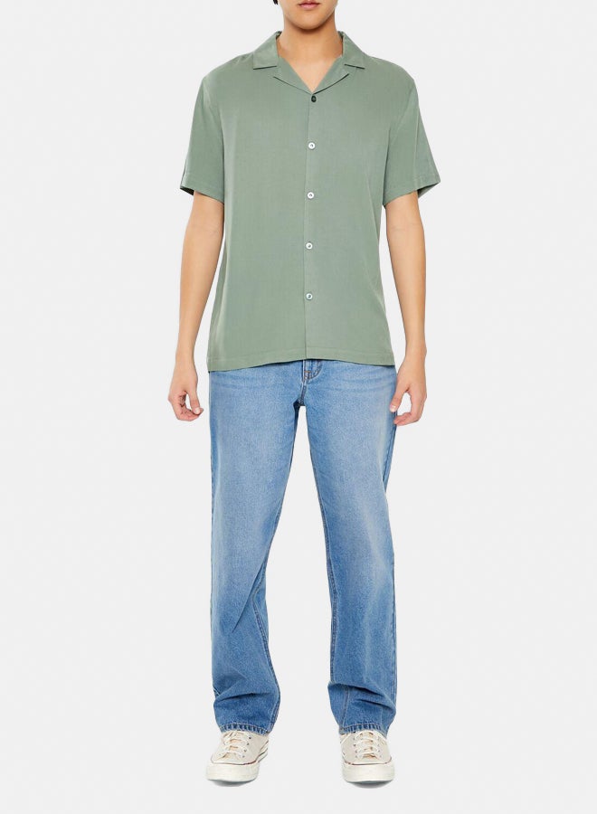 FOREVER 21 Rayon Cuban-Collar Shirt - Image 2