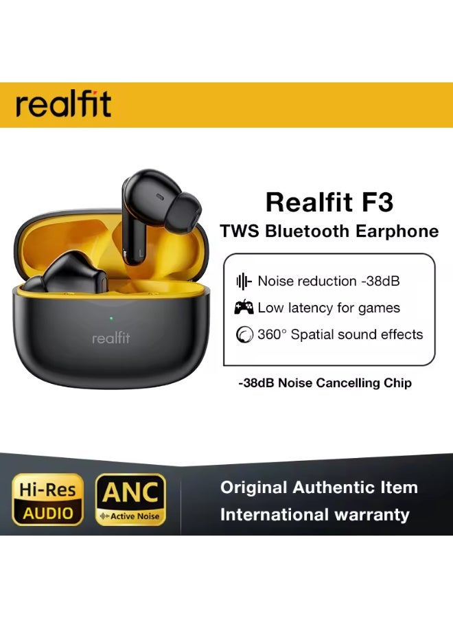Realfit F3 ANC Active Noice Cancellation Bluetooth Earphones ENC Call HIFI Stereo Superb Bass Wireless Earbuds Sport Gaming - Image 2