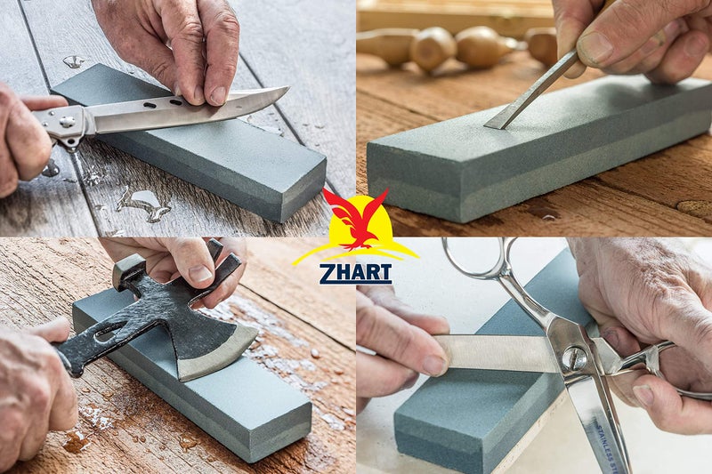 ZHART Professional Knife Sharpener for Both Knives and Tools, Original Combination Water Sharpening Stone for Kitchen, Survival KIT, Blade Best Grinding Device CSSC109 - Image 5