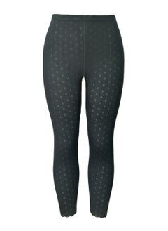 City Rose 3- Pieces Full Length Inner Leggings Perforated Cotton with Elasticized Waistband Women Black  - Image 2