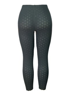 City Rose 3- Pieces Full Length Inner Leggings Perforated Cotton with Elasticized Waistband Women Black  - Image 3