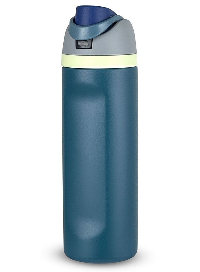 روییيس زجاجة مياه معزولة من الفولاذ المقاوم للصدأ سعة 24 أونصة، زجاجة رياضية مانعة للتسرب وخالية من مادة BPA مع ماصّة، قارورة حرارية للصالة الرياضية والسفر والمشي لمسافات طويلة، تحافظ على برودة الثلج طوال اليوم - Image 1