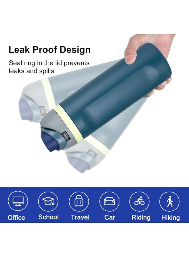 روییيس زجاجة مياه معزولة من الفولاذ المقاوم للصدأ سعة 24 أونصة، زجاجة رياضية مانعة للتسرب وخالية من مادة BPA مع ماصّة، قارورة حرارية للصالة الرياضية والسفر والمشي لمسافات طويلة، تحافظ على برودة الثلج طوال اليوم - Image 3