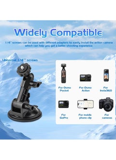 Generic Camera Suction Cup Adapter Holder, Car Windshield Dashboard Dashboard Stand, Heavy Action Camera Stand, Power Suction Cup Camera Stand, Camera Car Mount with Tripod Adapter and Phone Holder  - Image 3