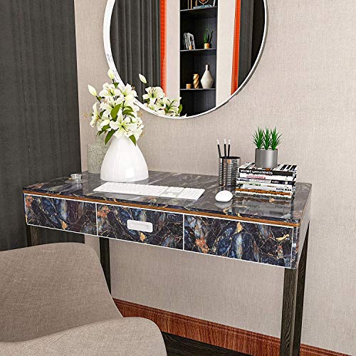 HOMEMATES Self-Adhesive Wallpaper Waterproof Old Furniture Vinyl Stickers Wooden Door Wardrobe Desktop PVC Wall Papers 45 X 304 CM- (Blue Marble) - Image 4