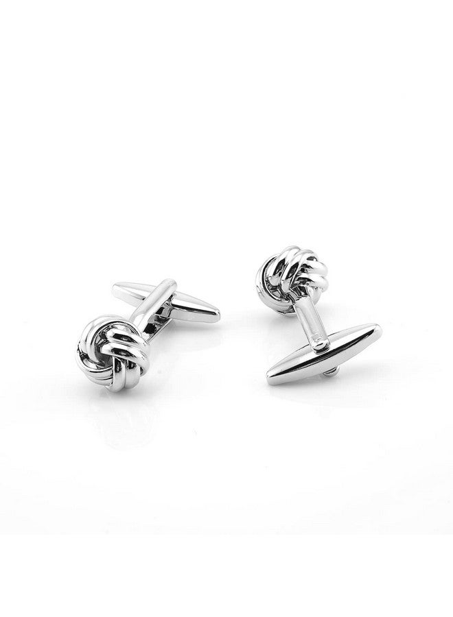 Jonwo Lady Men'S Cuff Links For French Silver Knot Tuxedo Shirt Stainless Brass Metal Shirt Buttons Cufflinks Anniversary In Gift Box - Image 3