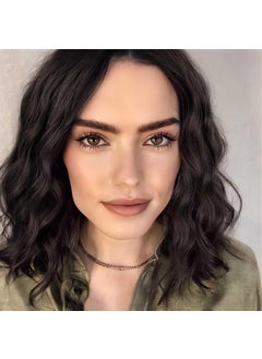 Stamped Glorious Stamped Glorious Short Curly Wig for Women Bob Wig Synthetic Shoulder Length Ombre Wigs for Daily Party Cosplay Use DBrown14 inch 
