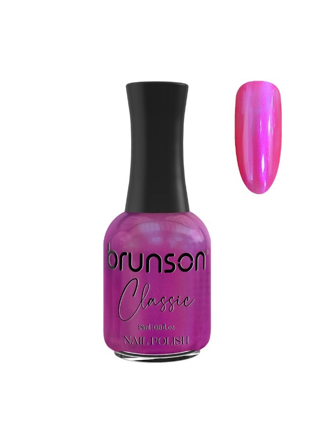 Brunson Classic Nail Polish 18ml Fast Dry Nail Lacquer Nail Harderner Normal Polish Glossy Gel Effect Quick Air Dry Long-Lasting Natural Nail Enamel Salon Quality Manicure Pedicure Regular Polish - Image 1