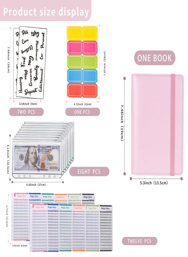 NICOOTHBudget Binder Cash Envelopes A6 Money Saving Binder with Zipper envelopes (A6 Pink) - Image 2